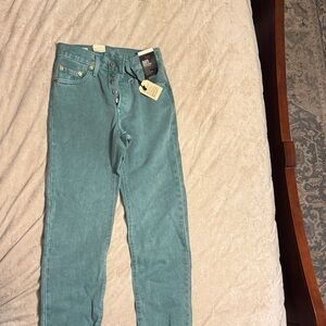 Levi's Turquoise Button-Fly Jeans